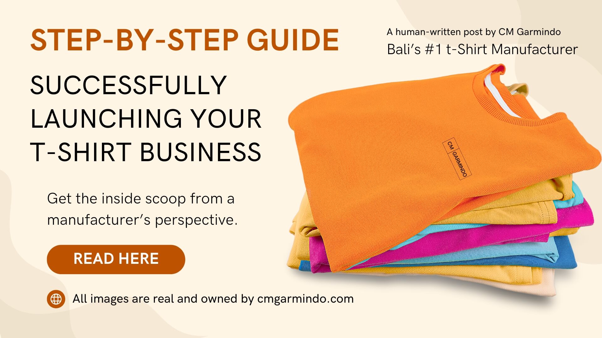 Being the cover of the blog post about successfully launching your t-shirt business from CM Garmindo